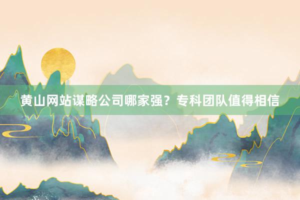 黄山网站谋略公司哪家强？专科团队值得相信
